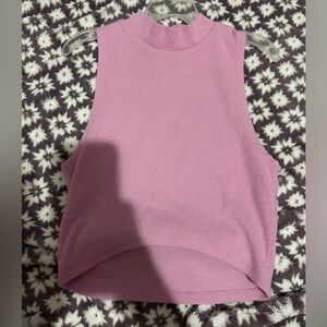 Forever 21 pink cropped mock turtleneck tanktop